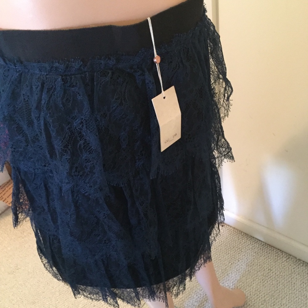 Golden Goose silk skirt blue lace NWT size L - Picture 5 of 7